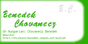 benedek chovanecz business card